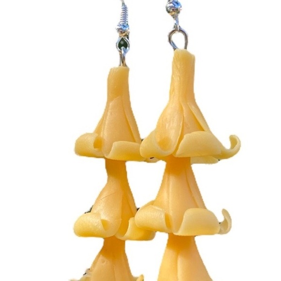 Puakenikeni Thai Clay Lei 4 Tier Drop 925 Sterling Silver Pierced Dangle Earring - Picture 7 of 7